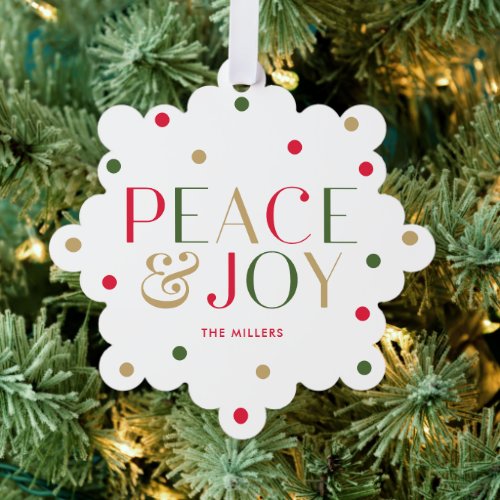 Radiant Season Peace and Joy Ornament Holiday Card