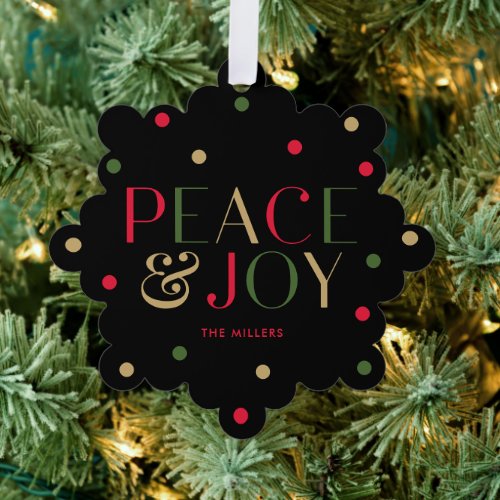 Radiant Season Peace and Joy Ornament Holiday Card
