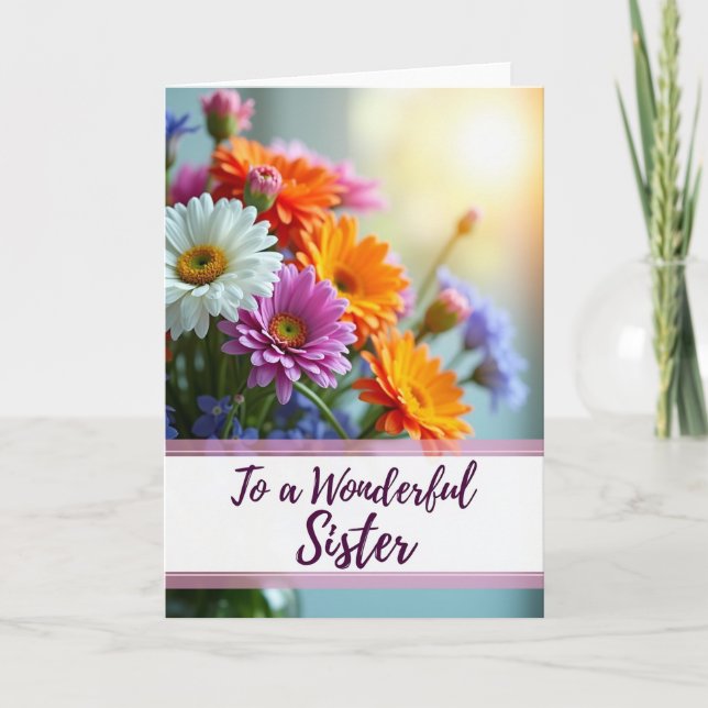 Radiant Sisters Day Bouquet Card (Front)