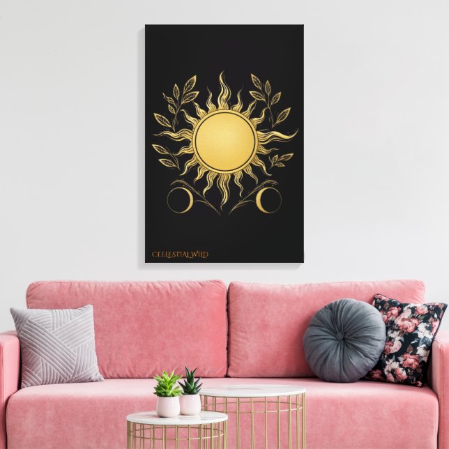 Radiant Solar Geometry Modern Gallery Canvas Wrap Print (Insitu(LivingRoom))
