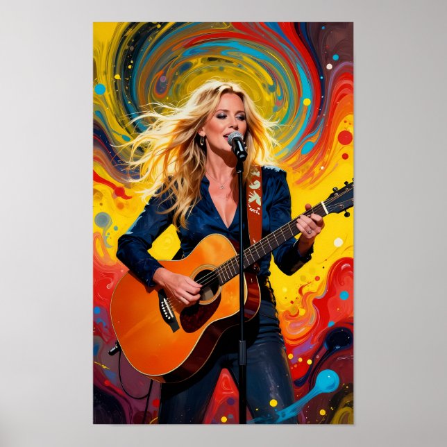 Radiant Songbird in Psychedelic Color Poster (Front)