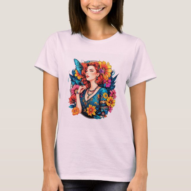 Radiant Soul – Floral Queen Vibes T-Shirt (Front)