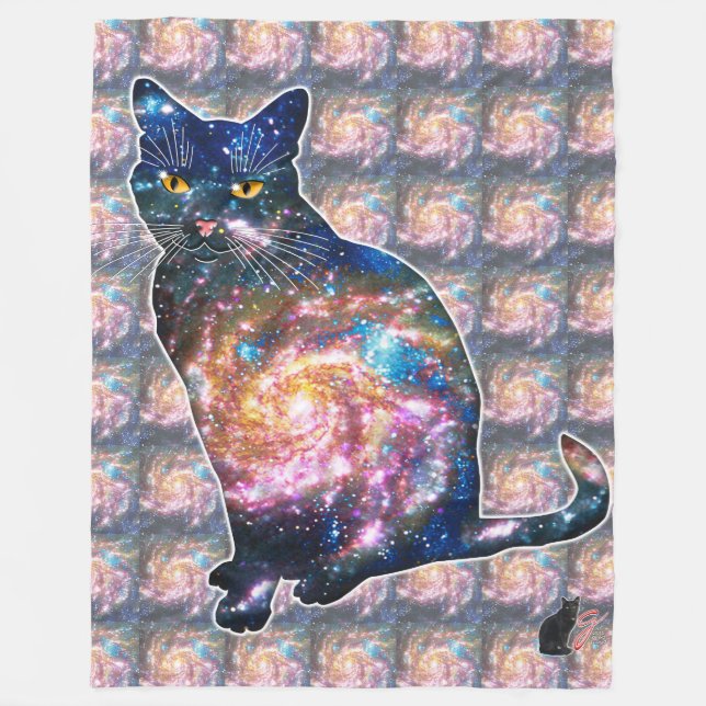 Radiant Space In Cat Fleece Blanket (Front)
