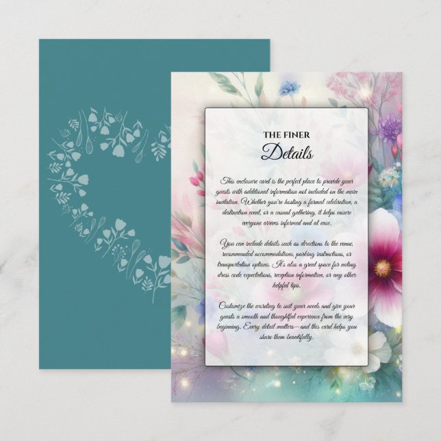 Radiant Sparkling Spring Blooms Enclosure Card (Front/Back)