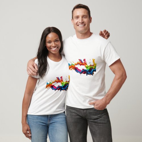 Radiant Spectrum Rainbow Neon Print T_Shirt