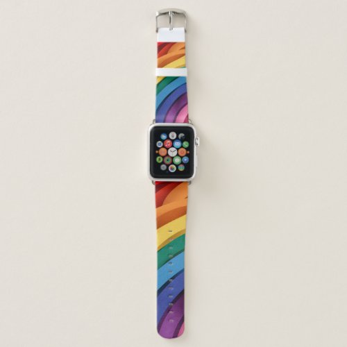 RADIANT SPECTRUM THE OMBR PRIDE RAINBOW FLAG APPLE WATCH BAND