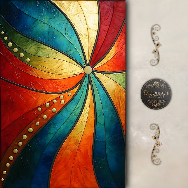 Radiant Spiral Abstract Decoupage Tissue Paper (Radiant Spiral Abstract Decoupage Tissue Paper)