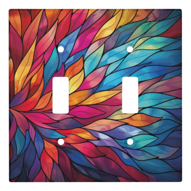 Radiant Stained Glass Bloom  Light Switch Cover (Front)