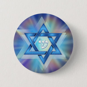 Radiant Star of David Button