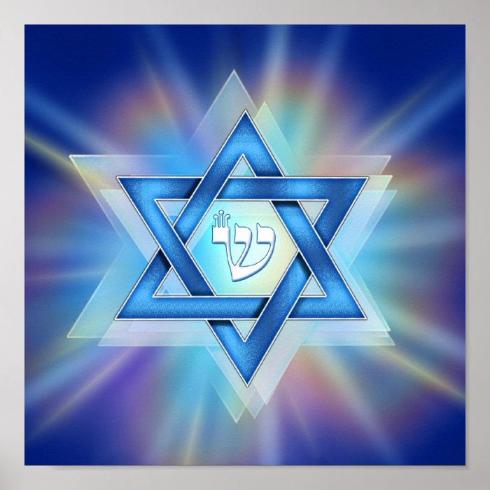 Radiant Star of David Poster Posters