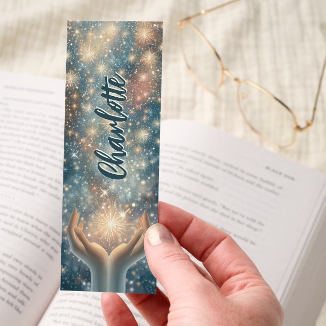 Radiant Starburst Hands Celestial Personalized Bookmarks (Hand)