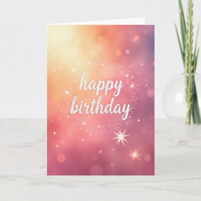 Radiant Stardust Birthday Card (Front)