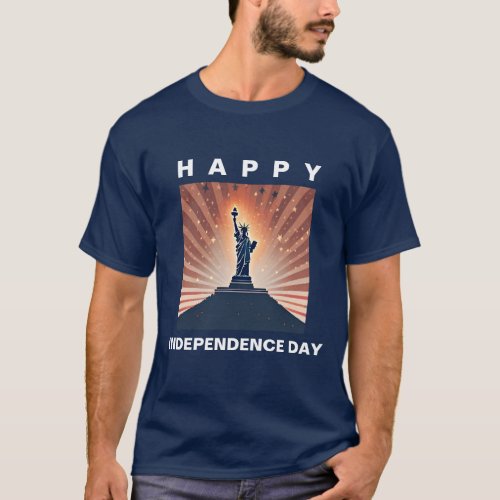 Radiant Statue of Liberty Silhouette T_Shirt