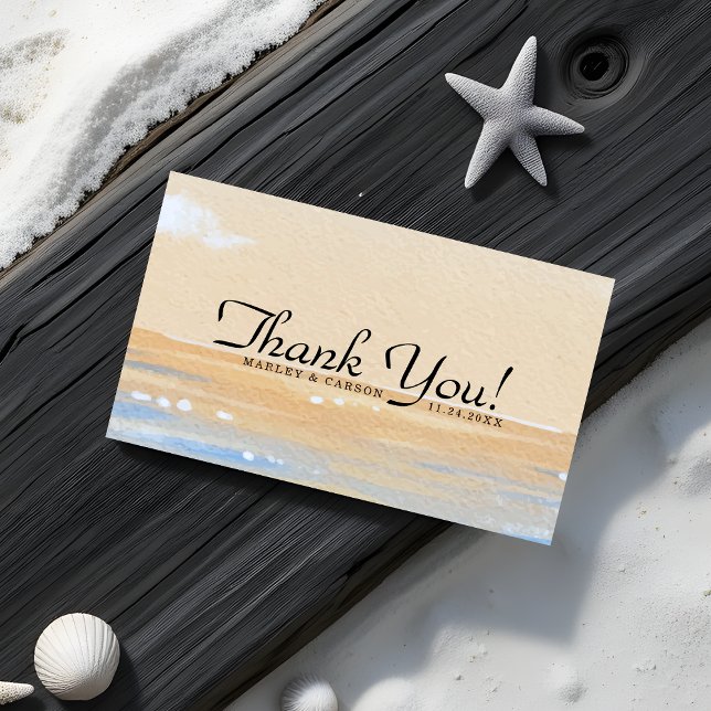 Radiant Summer Beach Wedding Budget Thank You Note Card (Creator Uploaded)