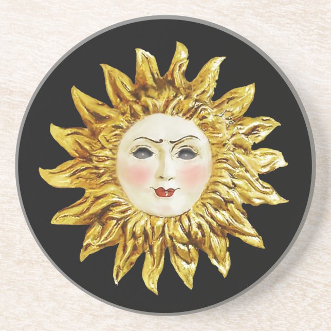 Radiant Sun Face Coaster (Front)