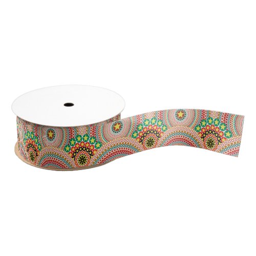 Radiant Sun Multicolored Boho Geometric Grosgrain Ribbon