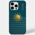 Radiant Sun on Teal iPhone 15 Pro Max Case