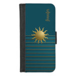 Radiant Sun on Teal Wallet Case