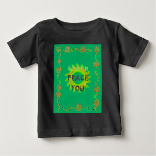 Radiant Sun: Peace Be With You Inspirational Print Baby T-Shirt