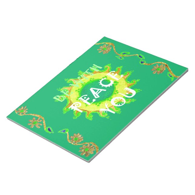 Radiant Sun: Peace Be With You Inspirational Print Notepad (Angled)