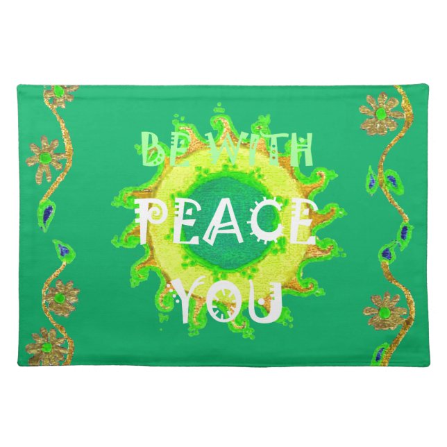 Radiant Sun: Peace Be With You Inspirational Print Placemat (Front)