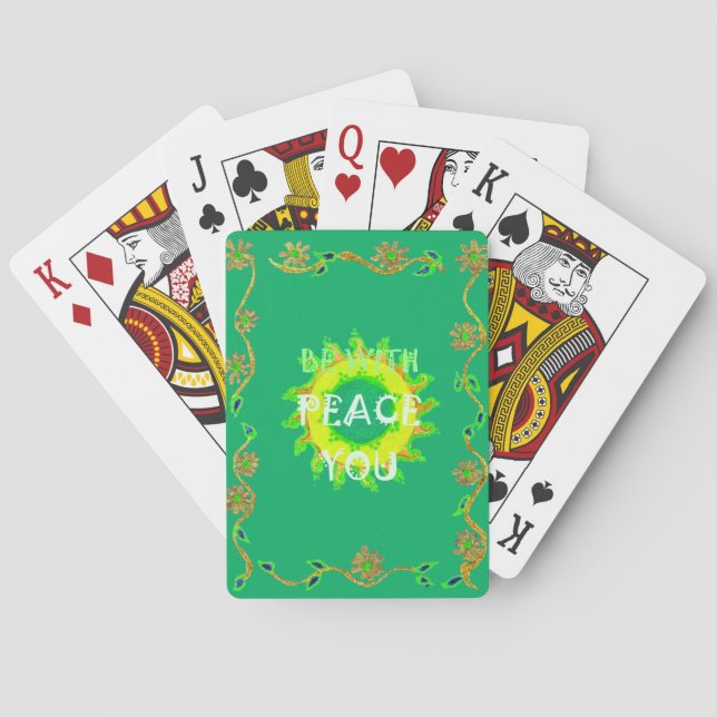 Radiant Sun: Peace Be With You Inspirational Print Poker Cards (Back)