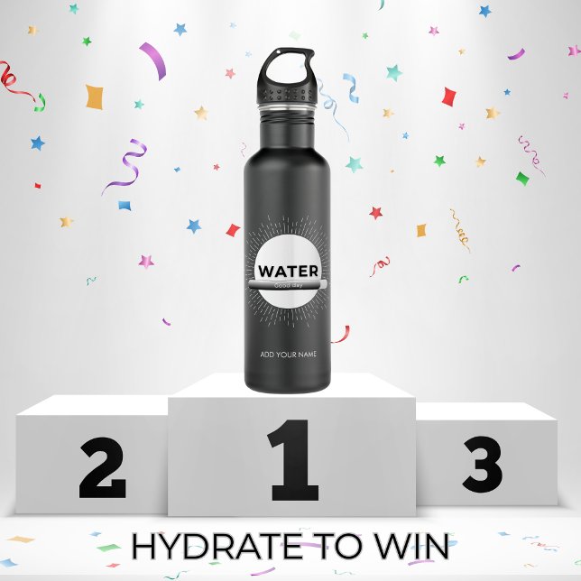 Radiant Sun Water Quote with Good Day Bar Stainless Steel Water Bottle (Creator Uploaded)