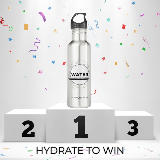 Radiant Sun Water Quote with Good Day Bar Stainless Steel Water Bottle (Creator Uploaded)