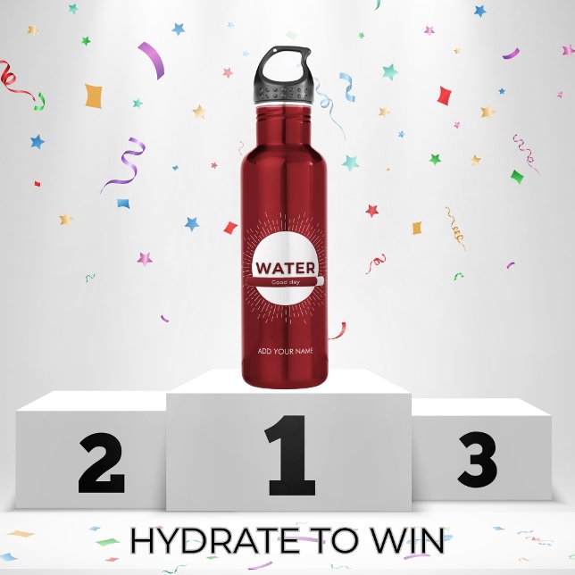 Radiant Sun Water Quote with Good Day Bar Stainless Steel Water Bottle (Creator Uploaded)