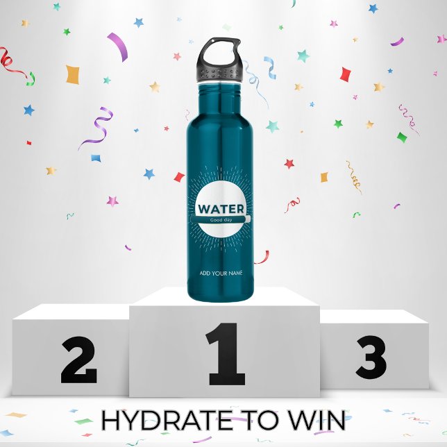 Radiant Sun Water Quote with Good Day Bar Stainless Steel Water Bottle (Creator Uploaded)