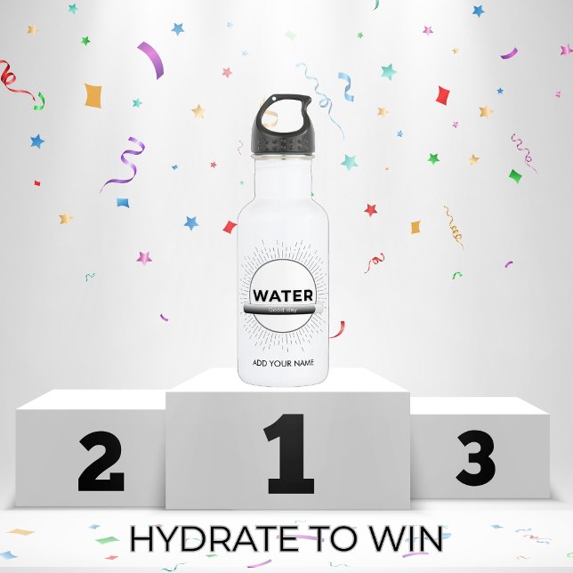 Radiant Sun Water Quote with Good Day Bar Stainless Steel Water Bottle (Creator Uploaded)