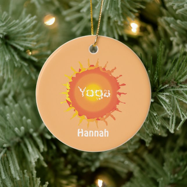 Radiant Sun Yoga Ceramic Ornament (Tree)