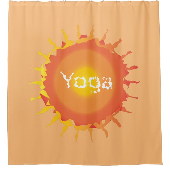 Radiant Sun Yoga Shower Curtain (Front)