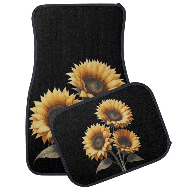 Radiant Sunflower Car Floor Mat (Set)