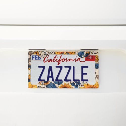 Radiant Sunflower Pattern  License Plate Frame