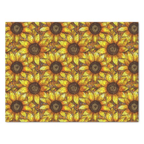 Radiant Sunflower Stained Glass  Tissue Paper