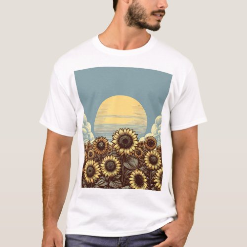 Radiant Sunflower T Shirt Design to Embrace Summer