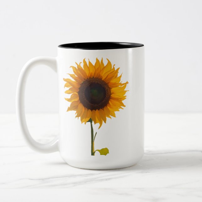 Radiant Sunflower Two-Tone Mug – 15 oz (Left)