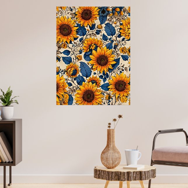 Radiant Sunflowers: A Symphony of Colorful Joy Poster (Living Room 3)