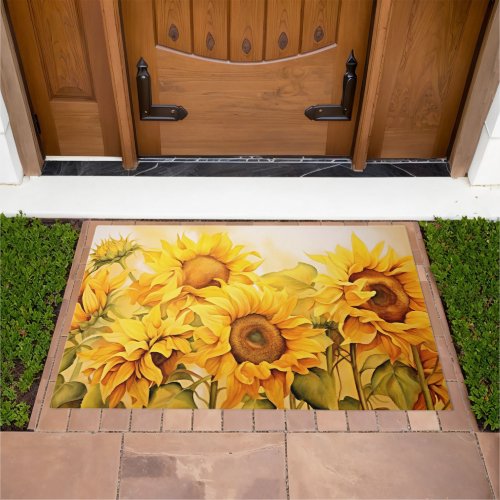 Radiant Sunflowers Sunflower Welcome Doormat