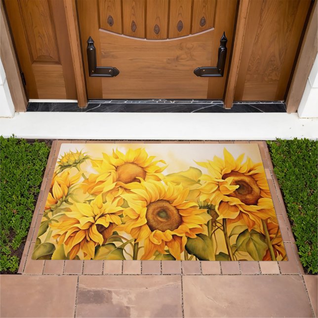 Radiant Sunflowers: Sunflower Welcome Doormat (Outdoor)