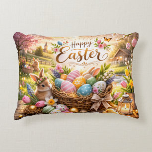 Radiant Sunrise Happy Easter Accent Pillow