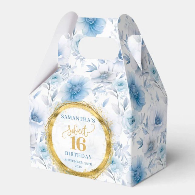 Radiant Sweet Sixteen Boho Blue Gold Sparkle Box (Radiant Sweet Sixteen Boho Blue Gold Sparkle Box)