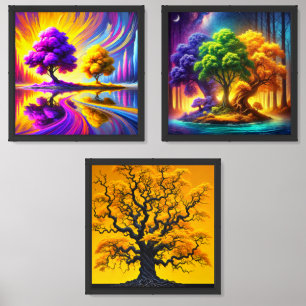Radiant Tree Trio Collection Wall Art Sets