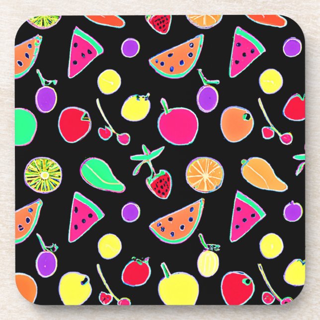 Radiant Tropic Neon Magic Beverage Coaster (Front)