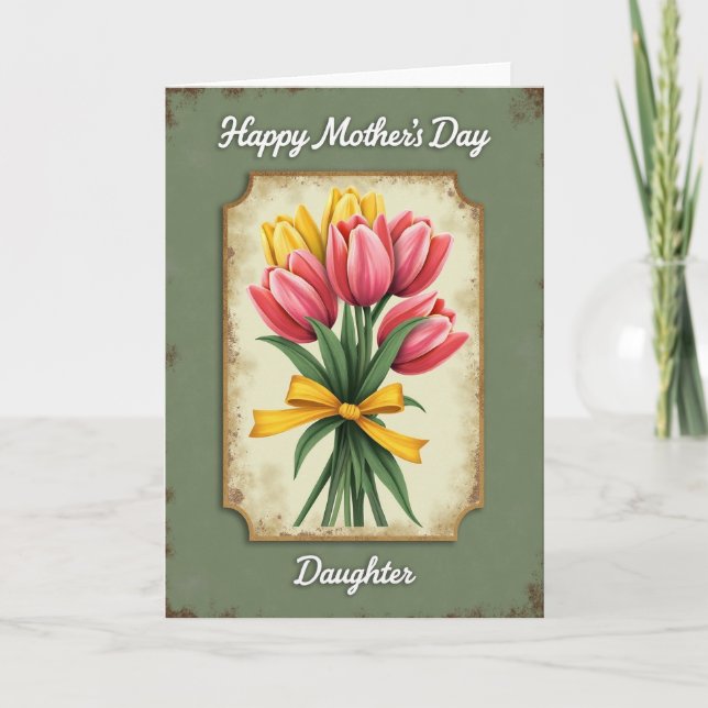 Radiant Tulips Mothers Day Card (Front)