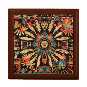 Radiant Turquoise "Aztec Dream" Luxe Wooden Gift B Gift Box