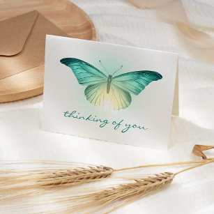 Radiant Turquoise Butterfly Sympathy Card