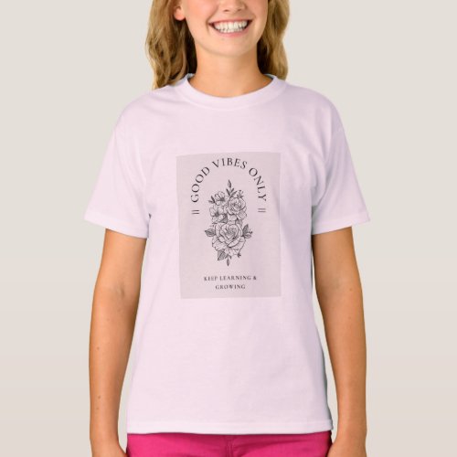 Radiant Vibes Girls Good Vibes Only T_shirt 