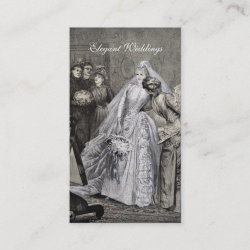 Radiant vintage bride business card templates
